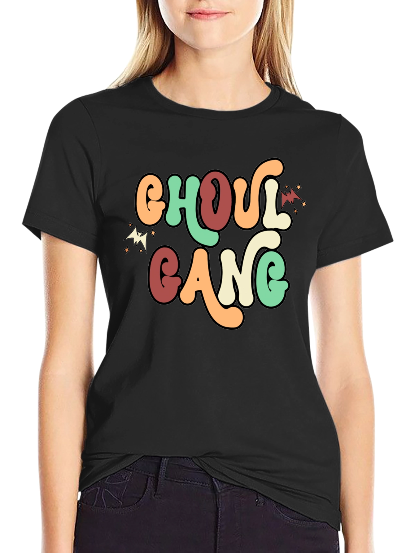 Ghoul Gang Retro Graphic Tee - Halloween Fun