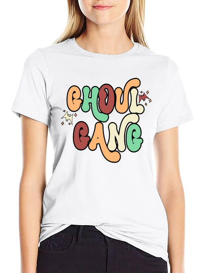 Ghoul Gang Retro Graphic Tee - Halloween Fun