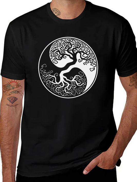 Yin Yang Tree Graphic Tee - Balance & Harmony Shirt