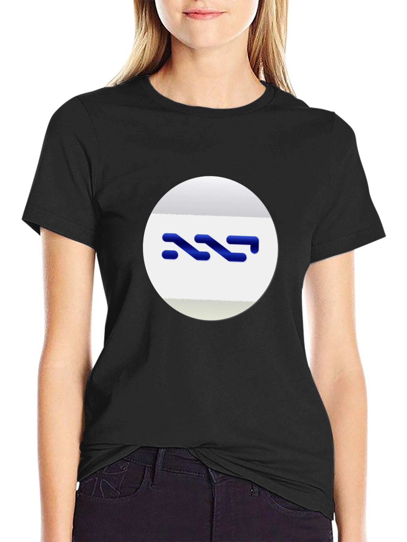 Modern Black Tee with Abstract Logo