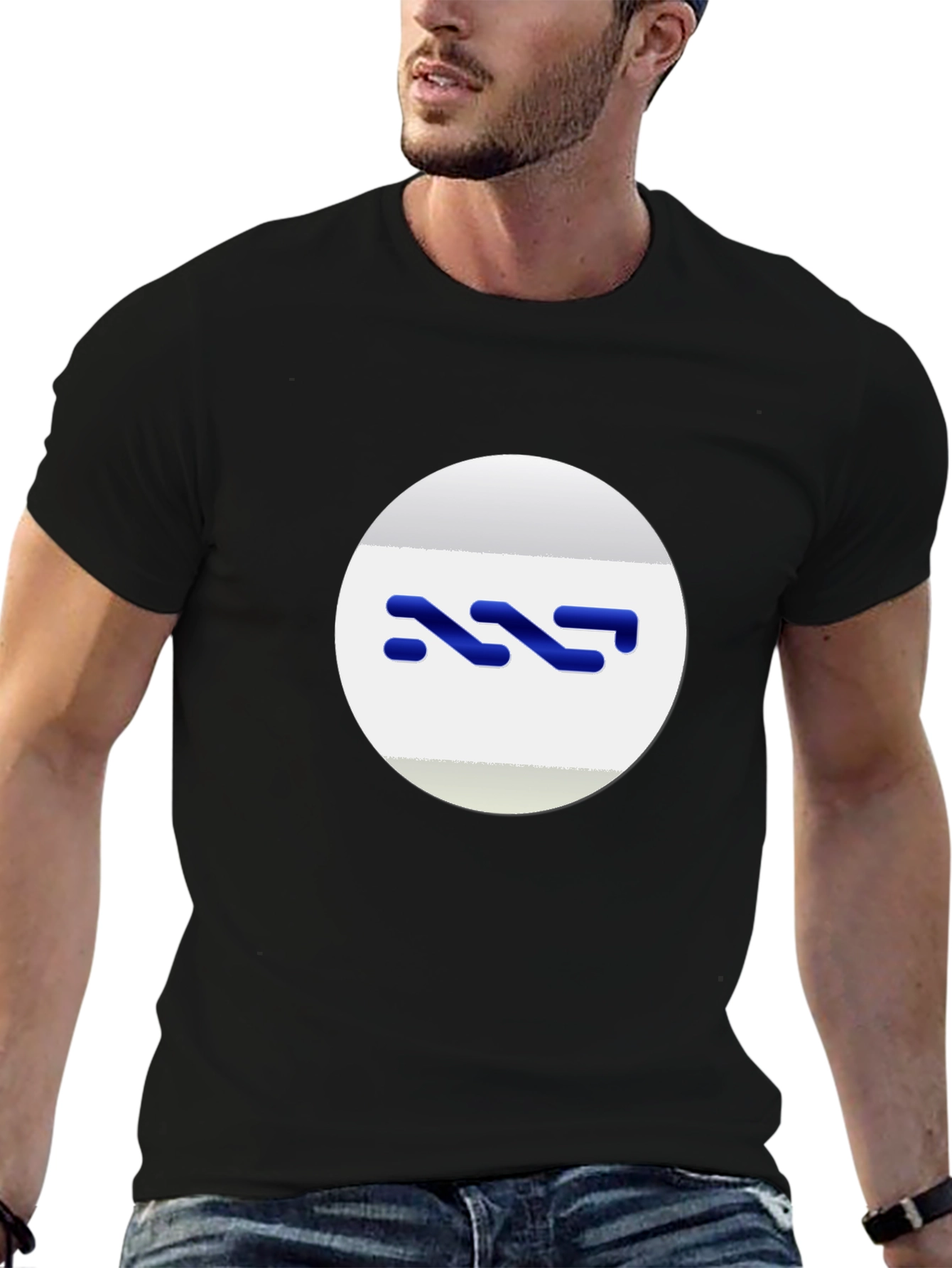 Modern Black Tee with Abstract Logo