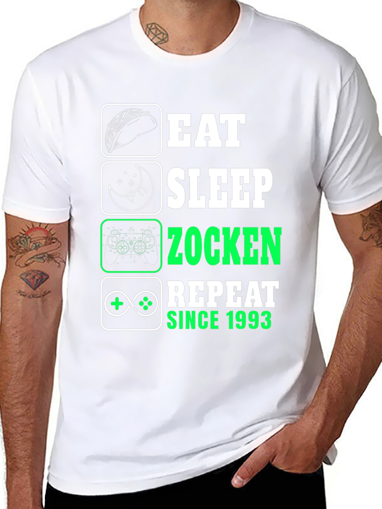 Eat Sleep Zocken Repeat Since 1993 T-Shirt