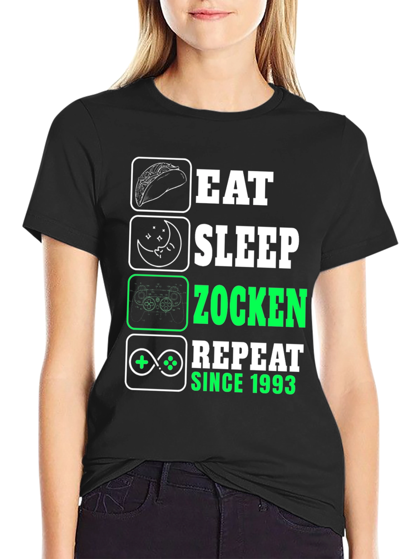 Eat Sleep Zocken Repeat Since 1993 T-Shirt