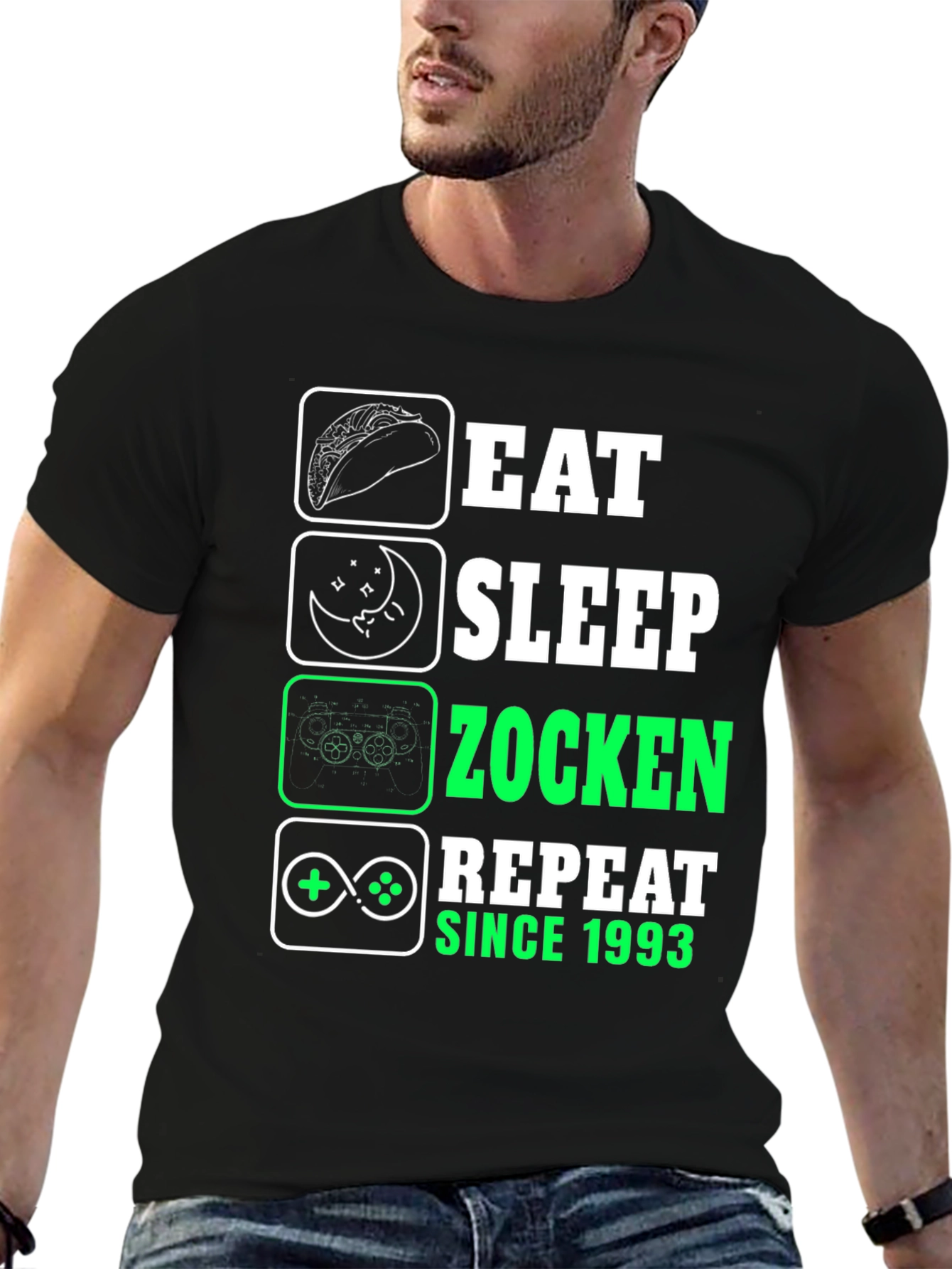 Eat Sleep Zocken Repeat Since 1993 T-Shirt