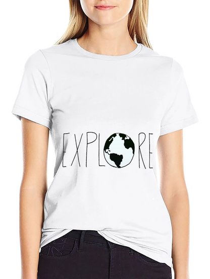 Explore Earth Graphic Tee - Black Cotton T-Shirt