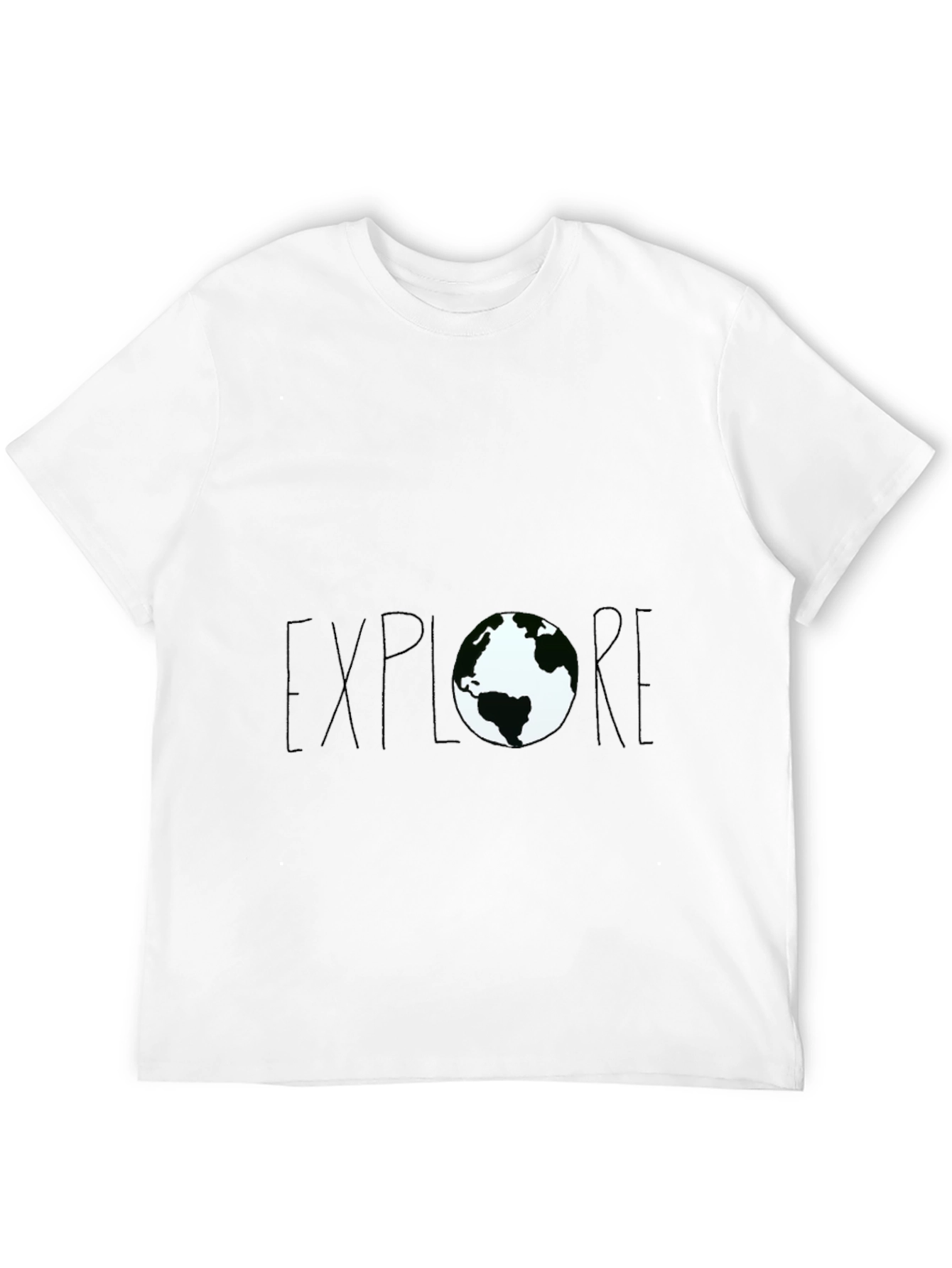Explore Earth Graphic Tee - Black Cotton T-Shirt