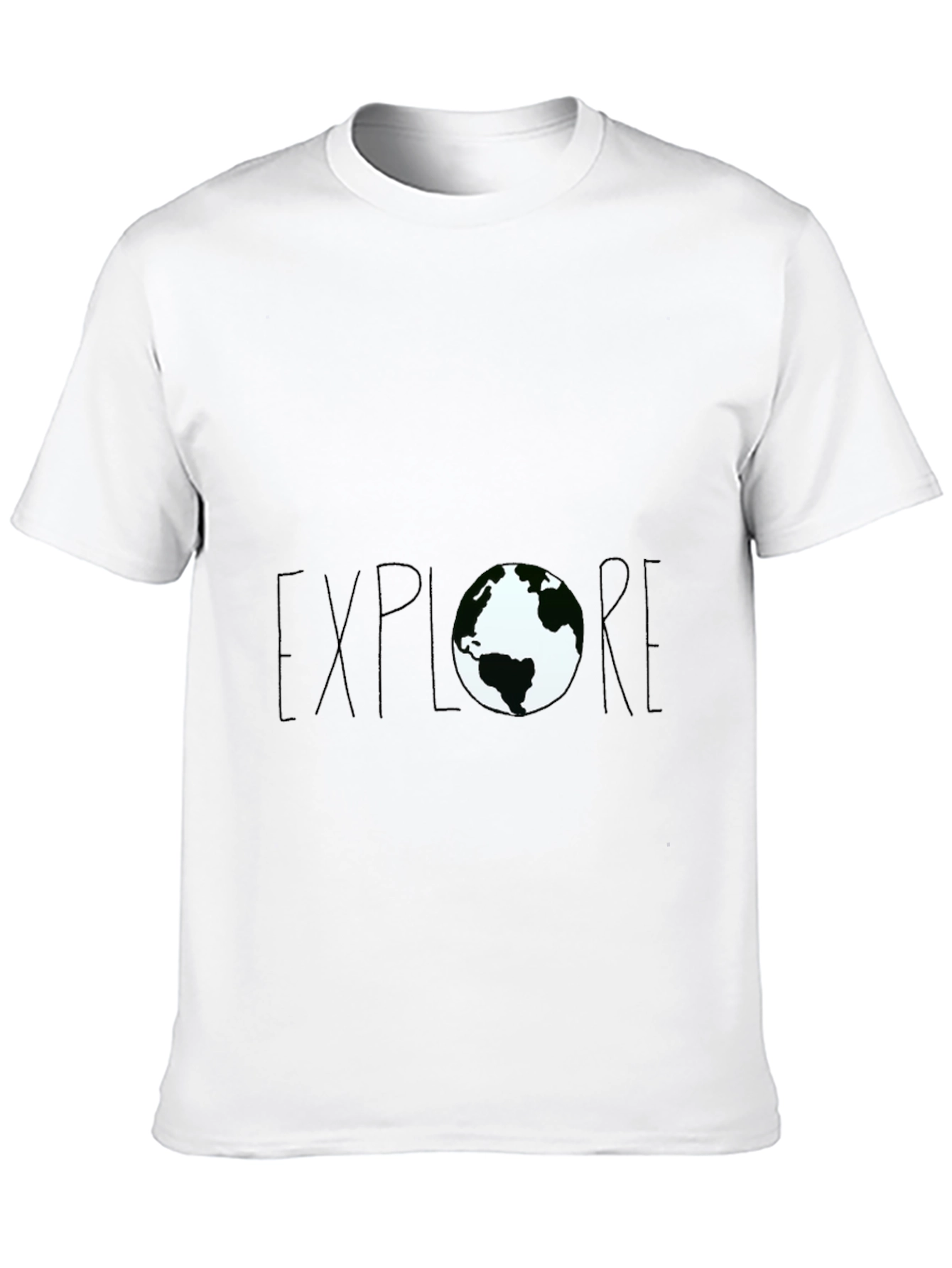Explore Earth Graphic Tee - Black Cotton T-Shirt