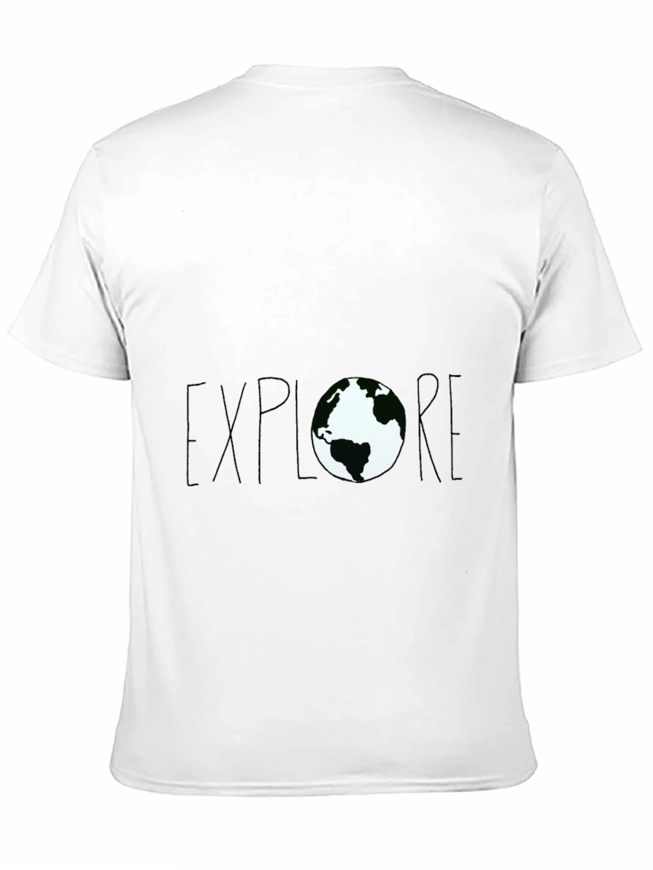 Explore Earth Graphic Tee - Black Cotton T-Shirt