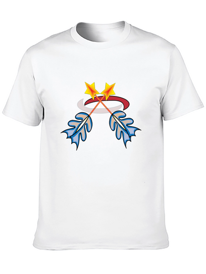 Stylized Crossed Arrows Graphic Tee - Black