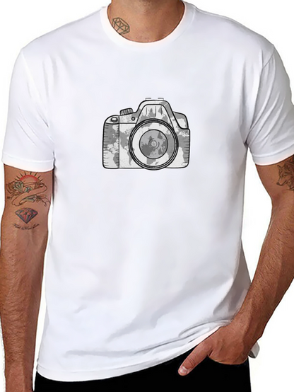 World Map Camera Graphic Tee