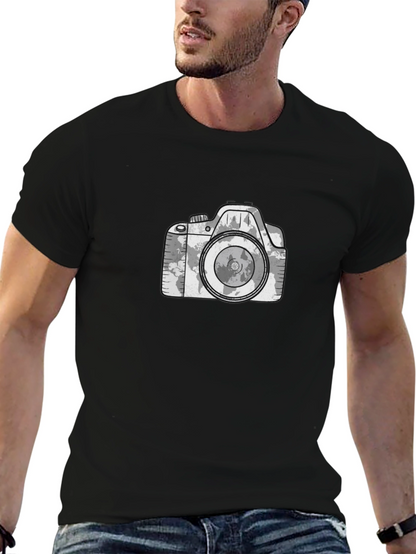 World Map Camera Graphic Tee