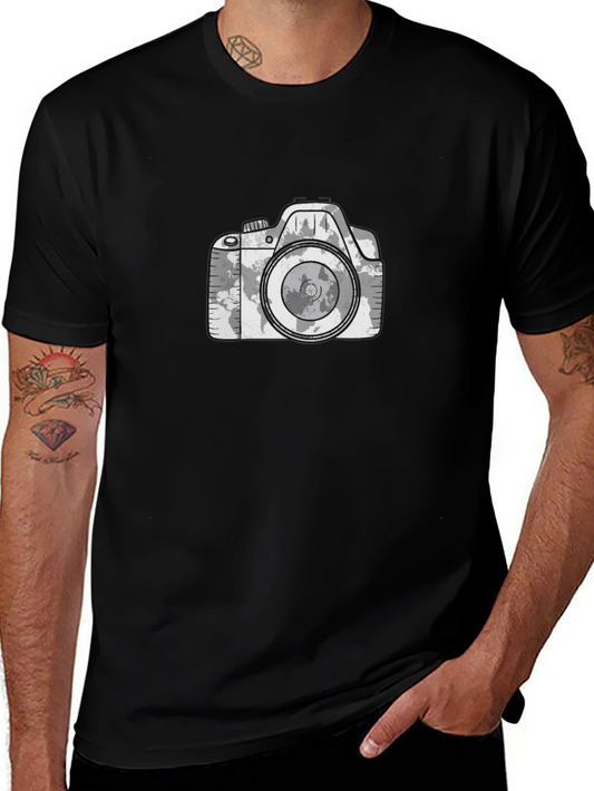 World Map Camera Graphic Tee