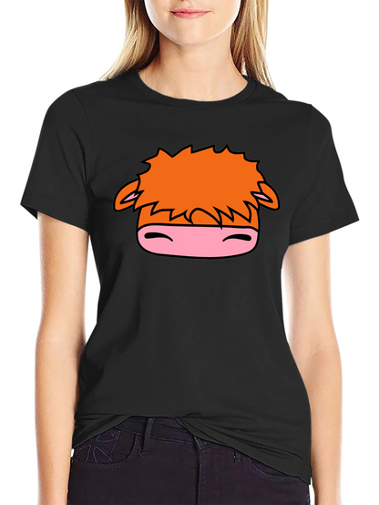 Cartoon Horse Graphic Black T-Shirt