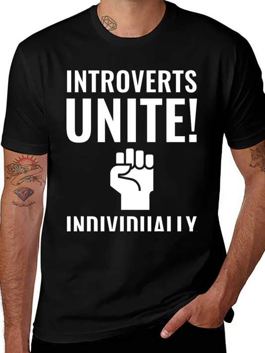 Introverts Unite! Black Graphic Tee