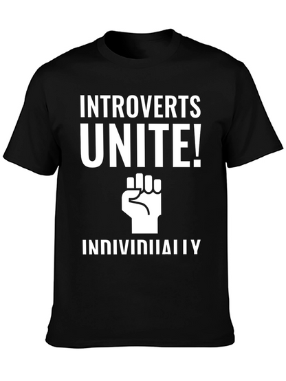 Introverts Unite! Black Graphic Tee
