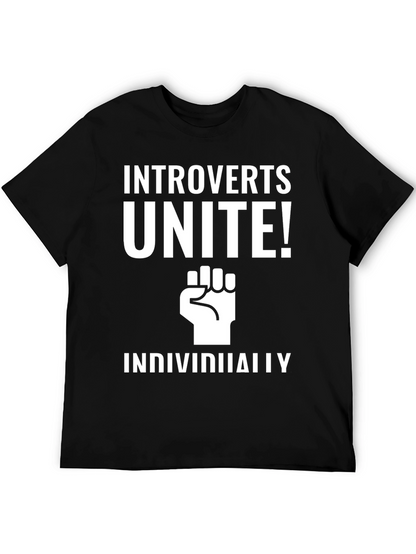 Introverts Unite! Black Graphic Tee