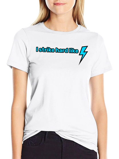 I Strike Hard Like Lightning Bolt Black T-Shirt