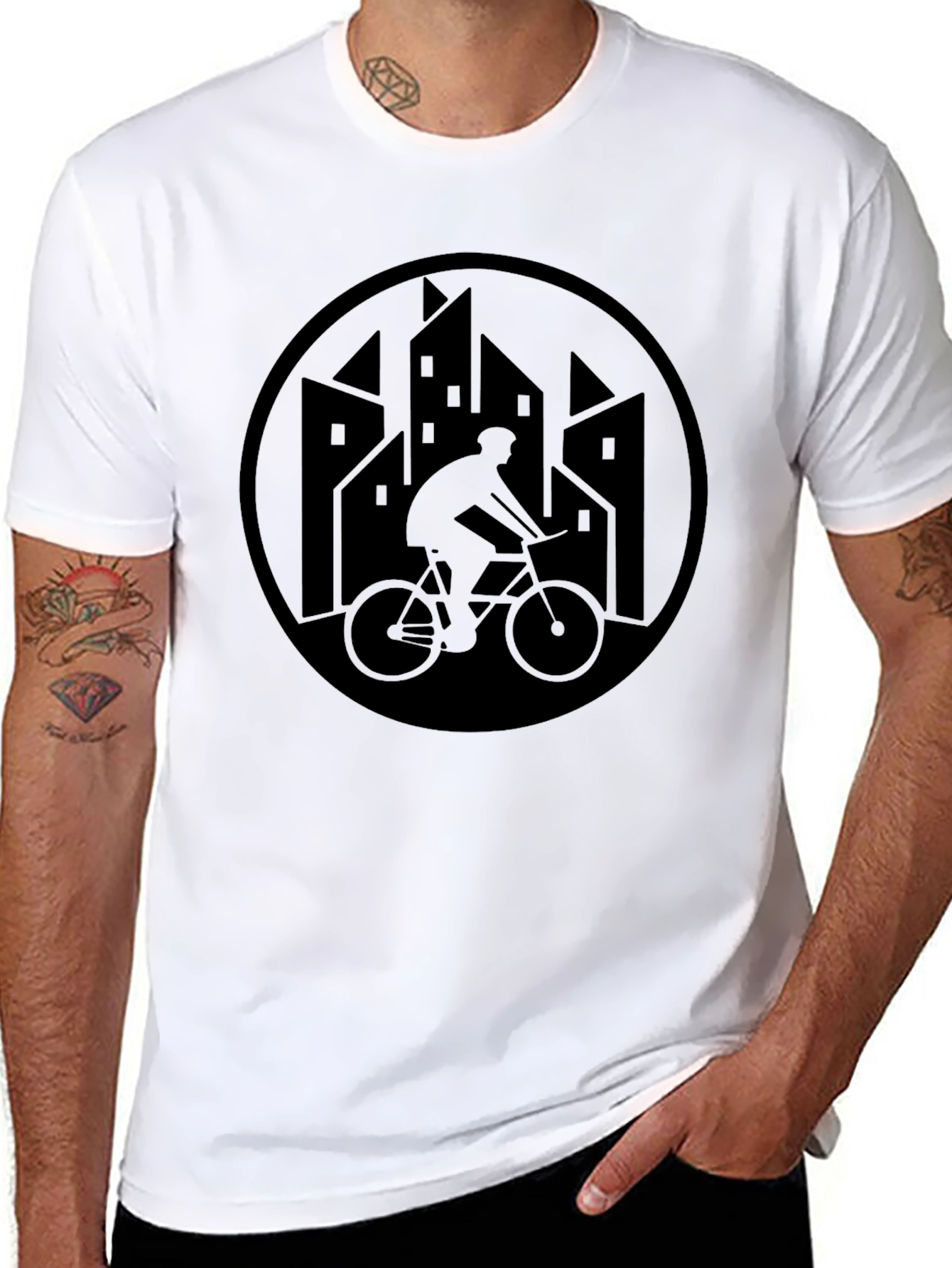 Urban Cyclist Graphic T-Shirt - Black