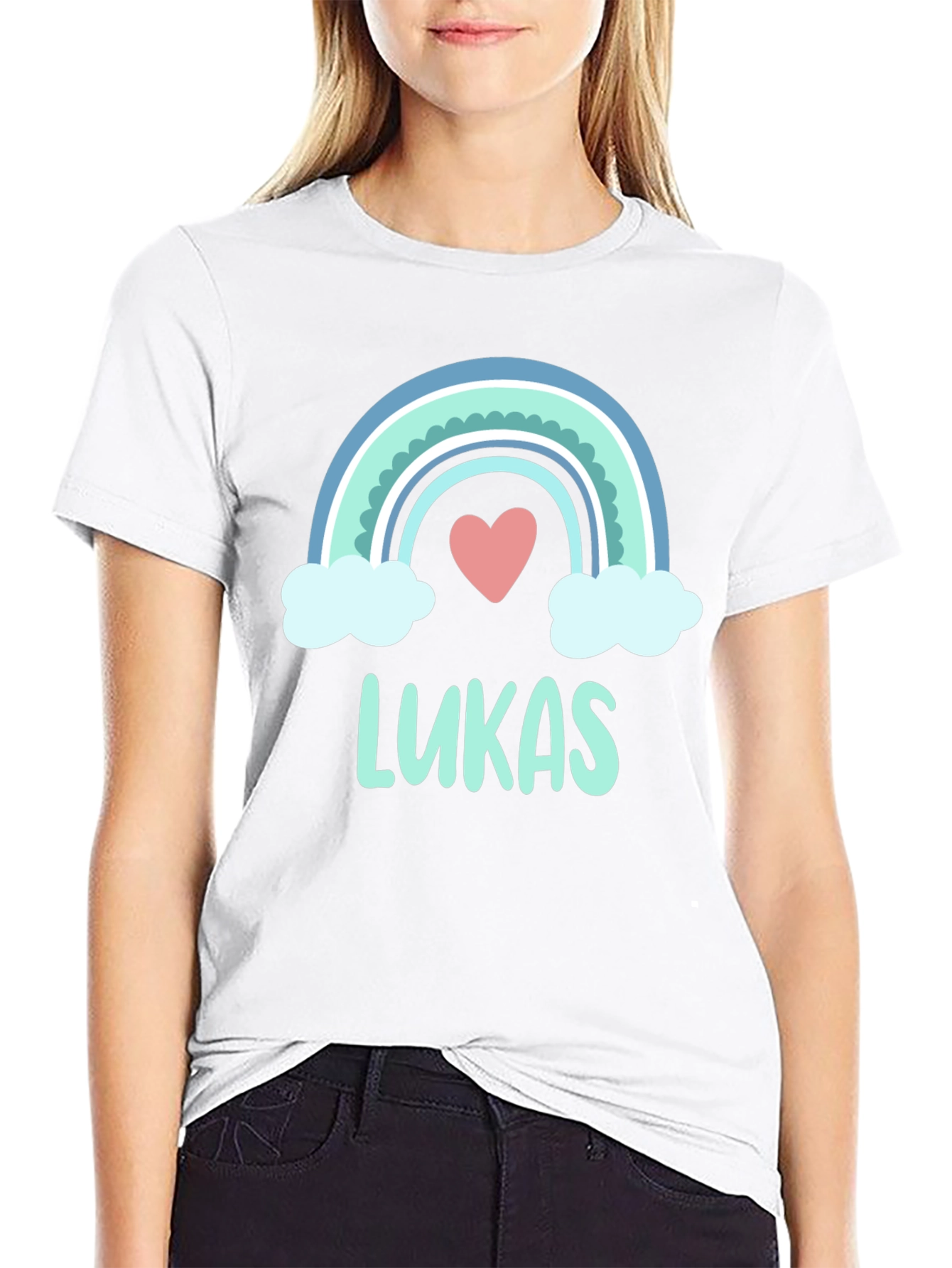 Lukas Rainbow Heart Custom T-Shirt