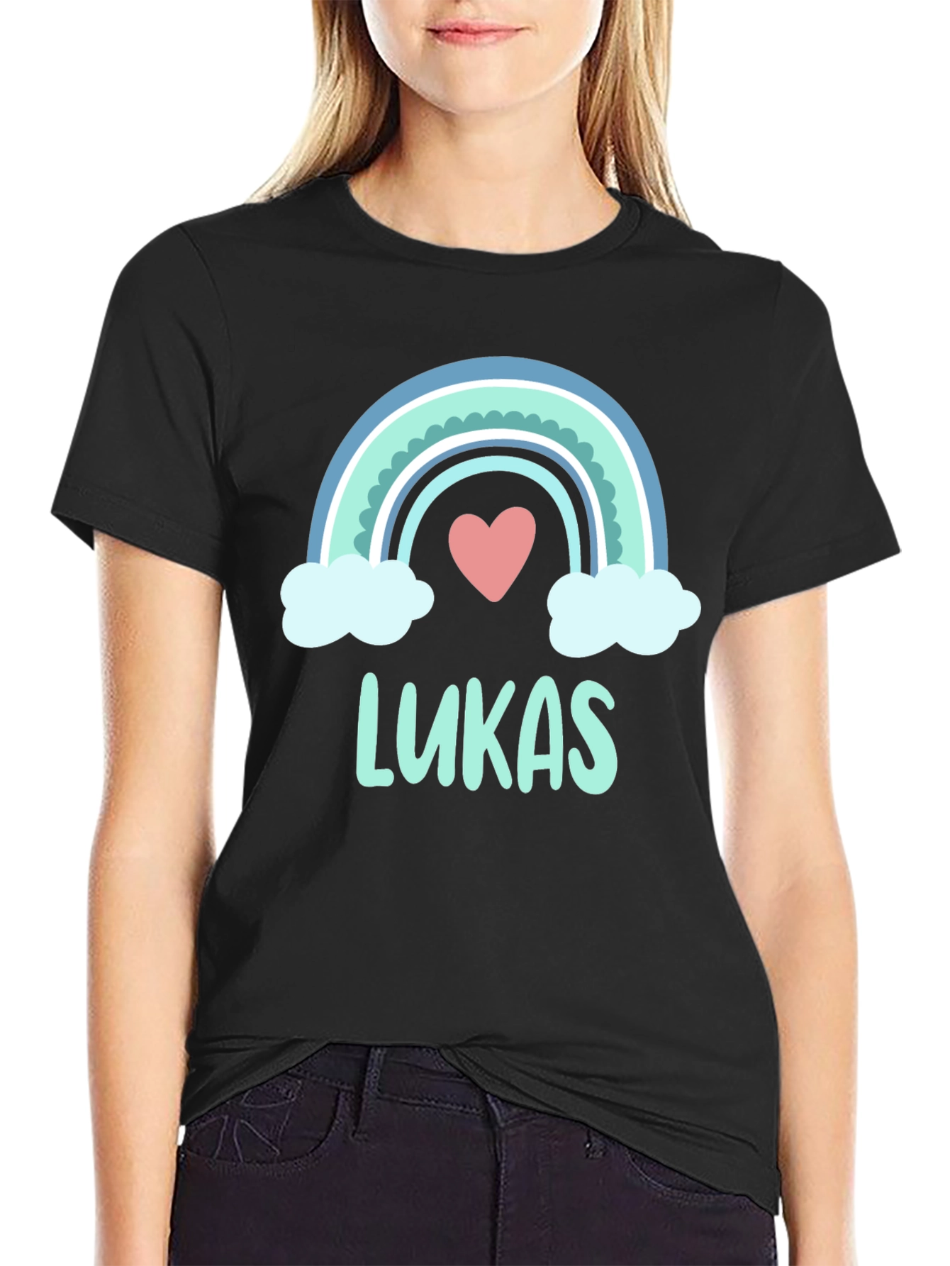 Lukas Rainbow Heart Custom T-Shirt