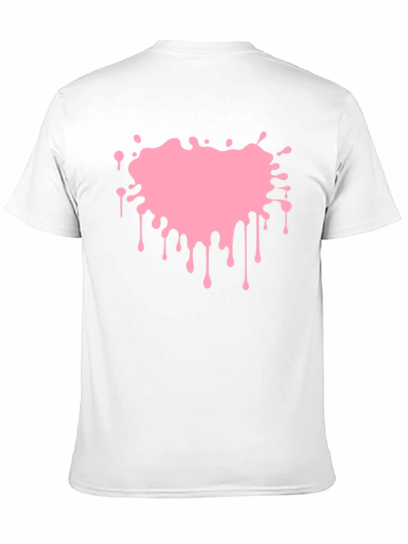 Pink Paint Splatter Graphic Black T-Shirt