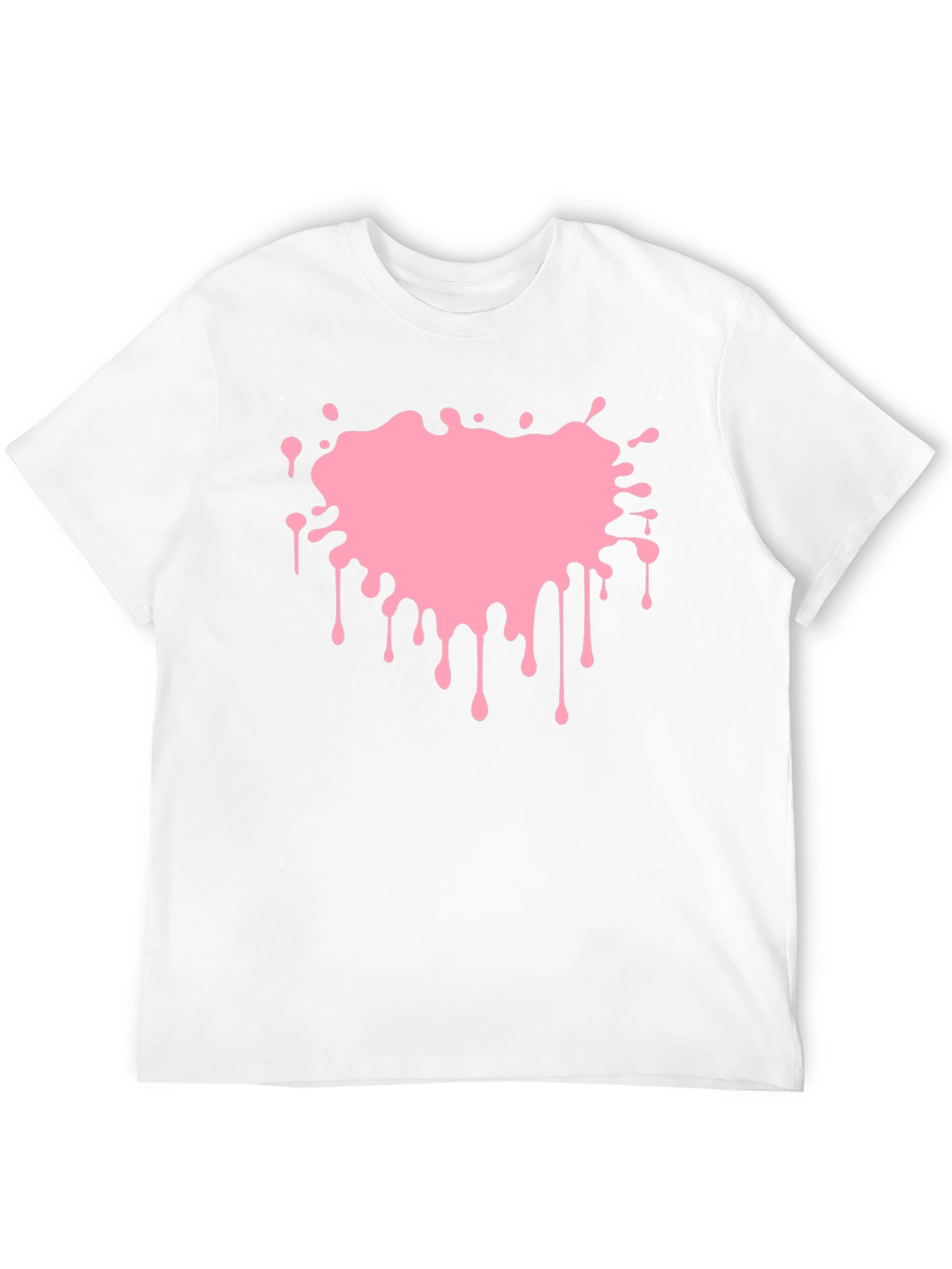 Pink Paint Splatter Graphic Black T-Shirt