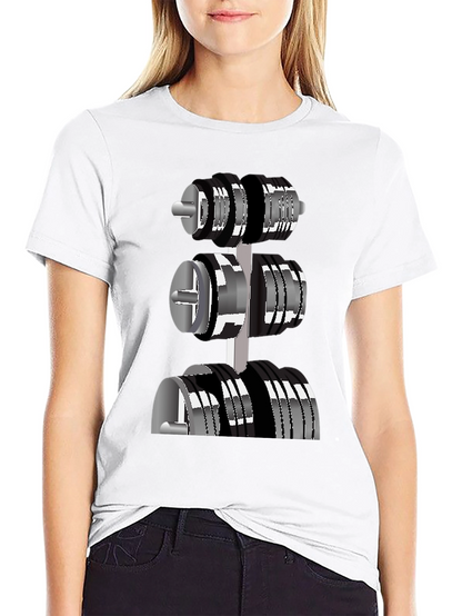 Mens Black T-Shirt with Dumbbell Rack Graphic
