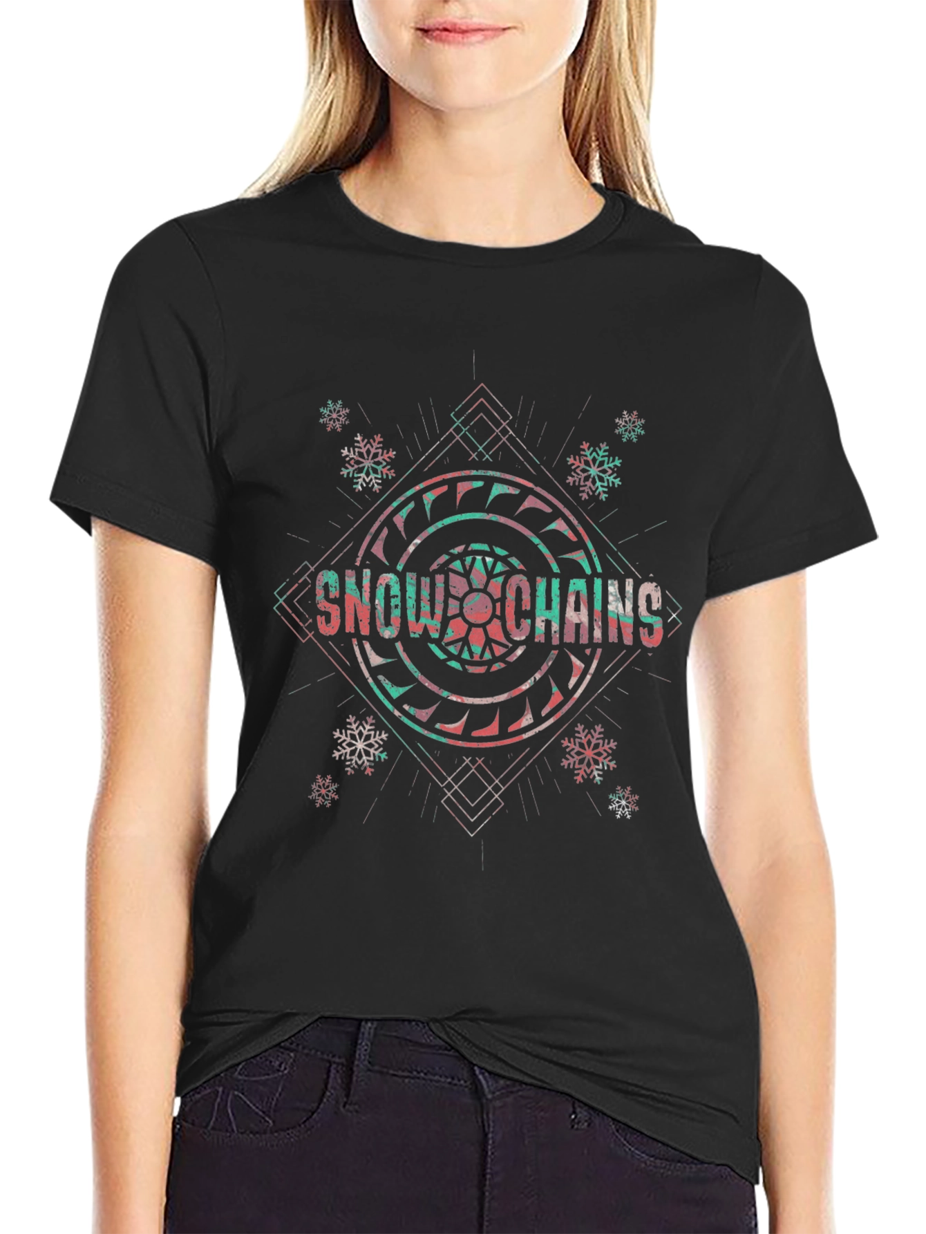 Snow Chains Graphic Tee - Black