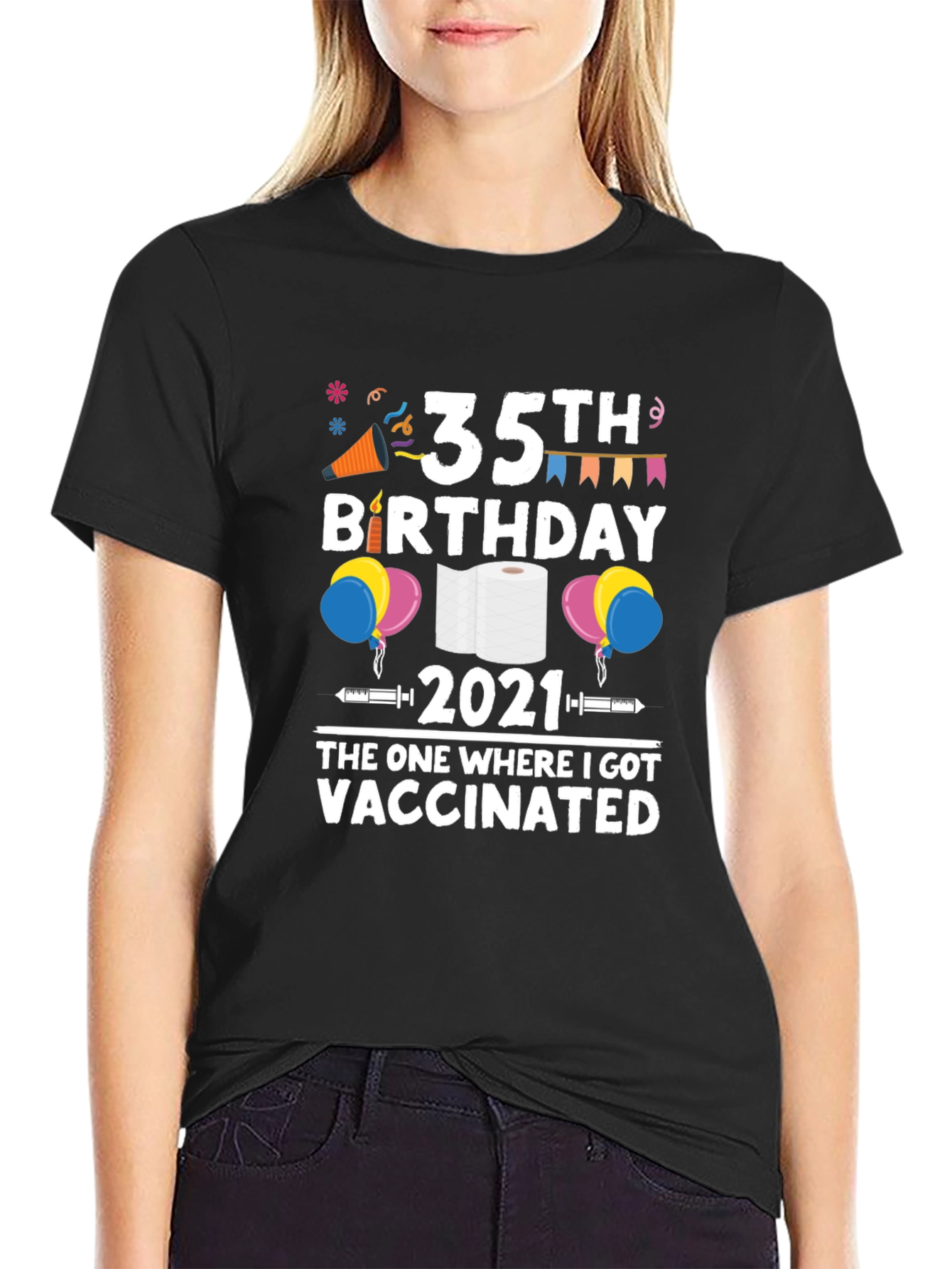 35th Birthday 2021 Vaccinated T-Shirt