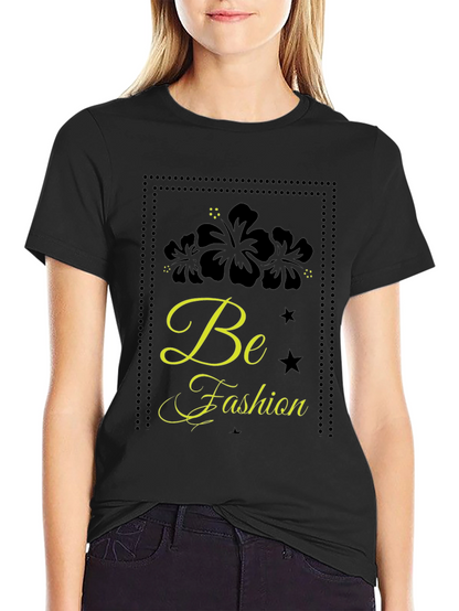 Black Floral Fashion Tee