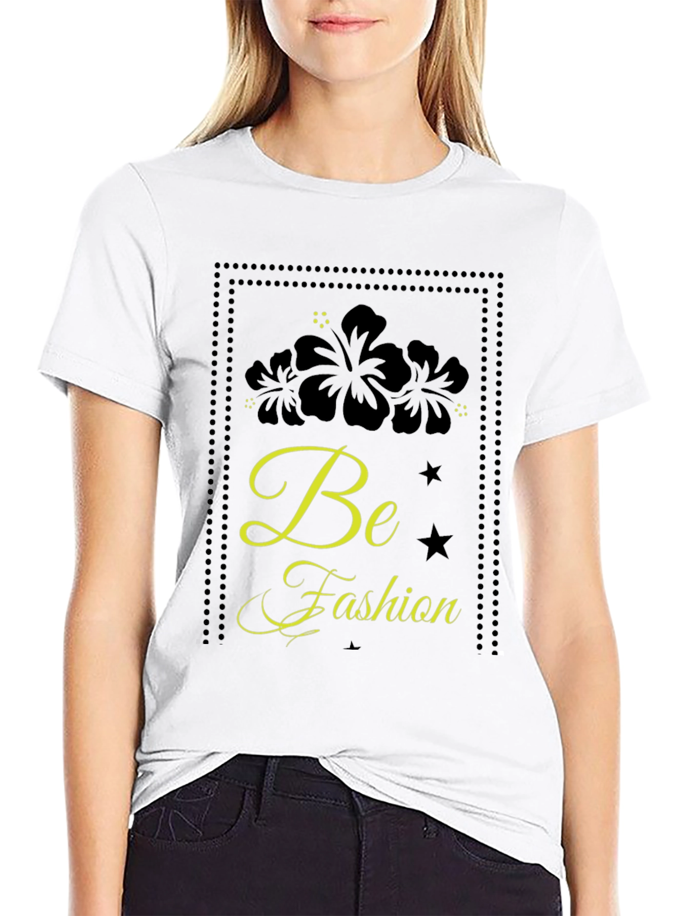 Black Floral Fashion Tee