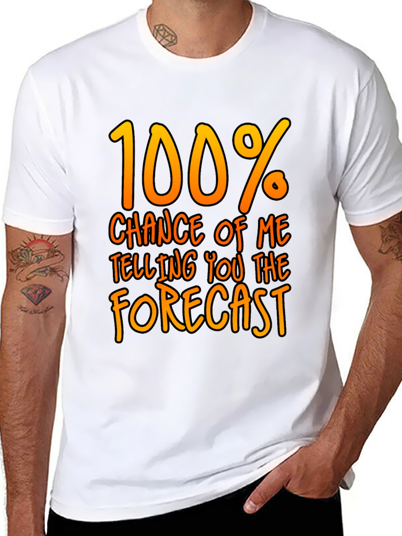 Funny Weather Forecast T-Shirt - 100% Chance Tee