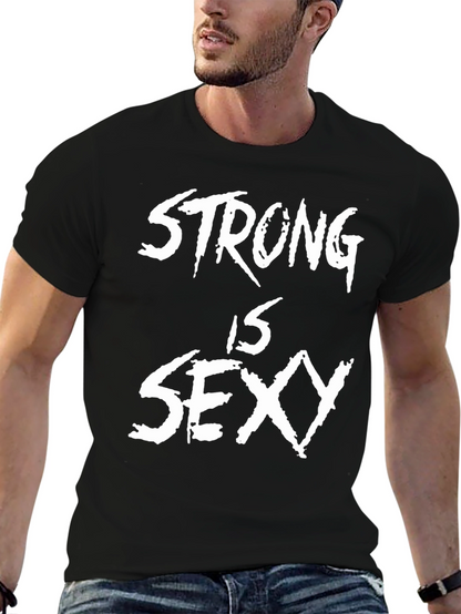 Strong is Sexy Graphic Tee - Black Cotton T-Shirt