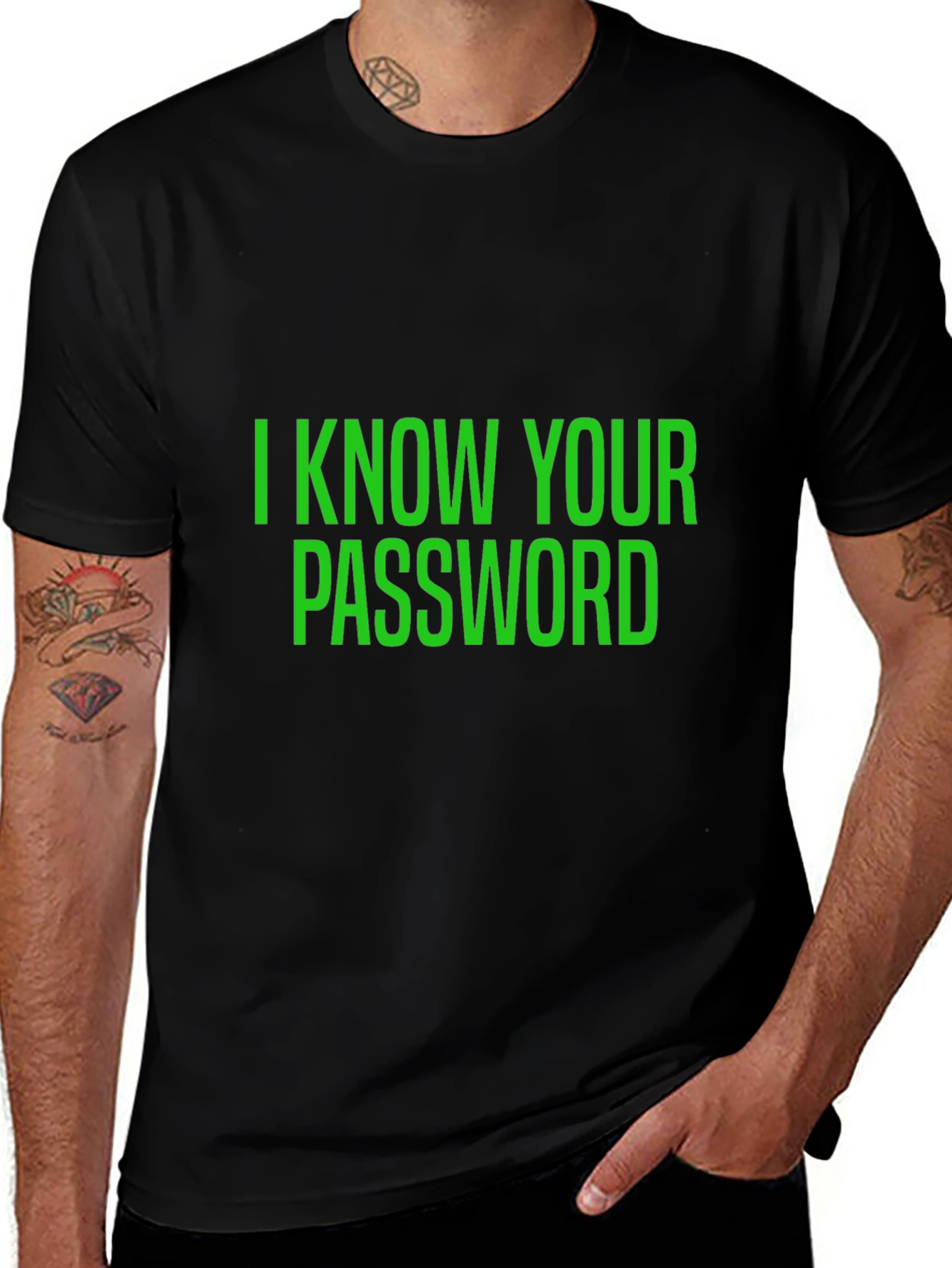 I Know Your Password Black T-Shirt