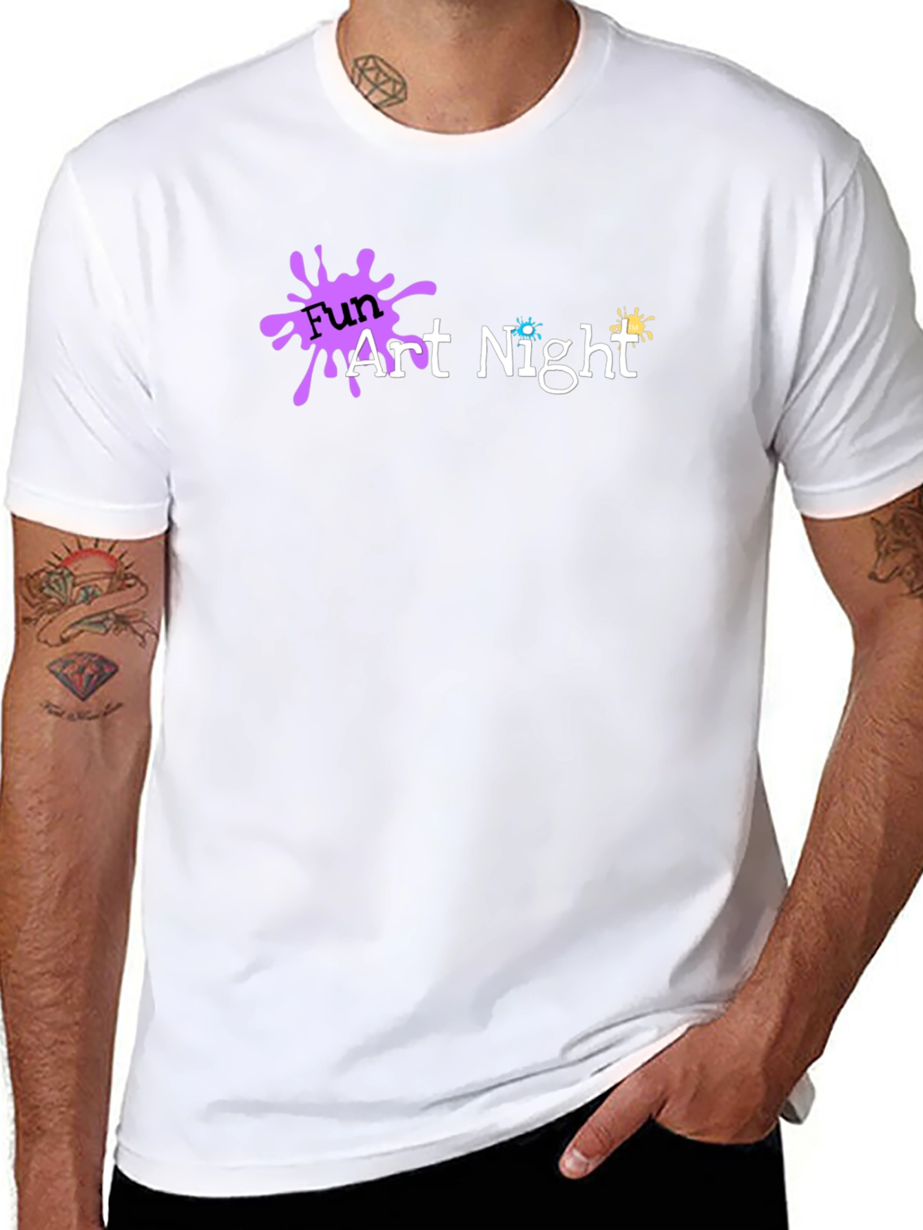 Fun Art Night Black T-Shirt