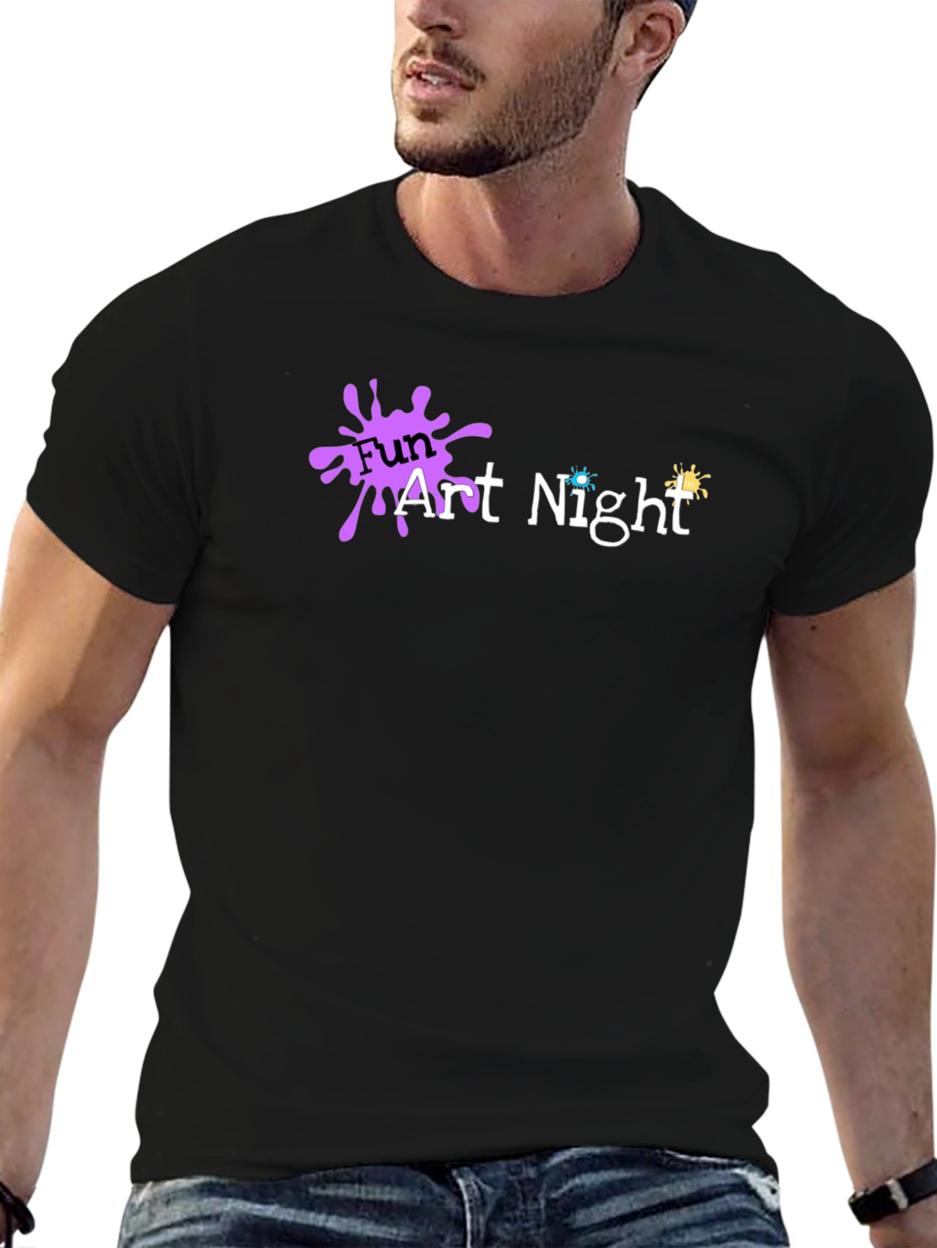 Fun Art Night Black T-Shirt