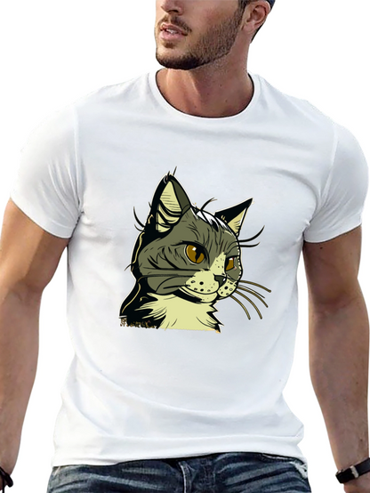 Cool Cat Graphic Tee - Black Cotton Shirt