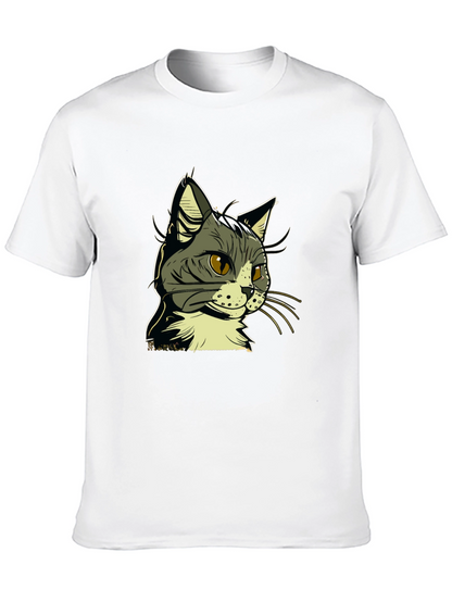 Cool Cat Graphic Tee - Black Cotton Shirt