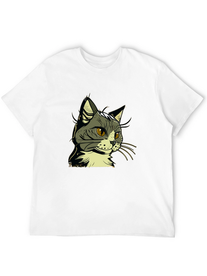 Cool Cat Graphic Tee - Black Cotton Shirt