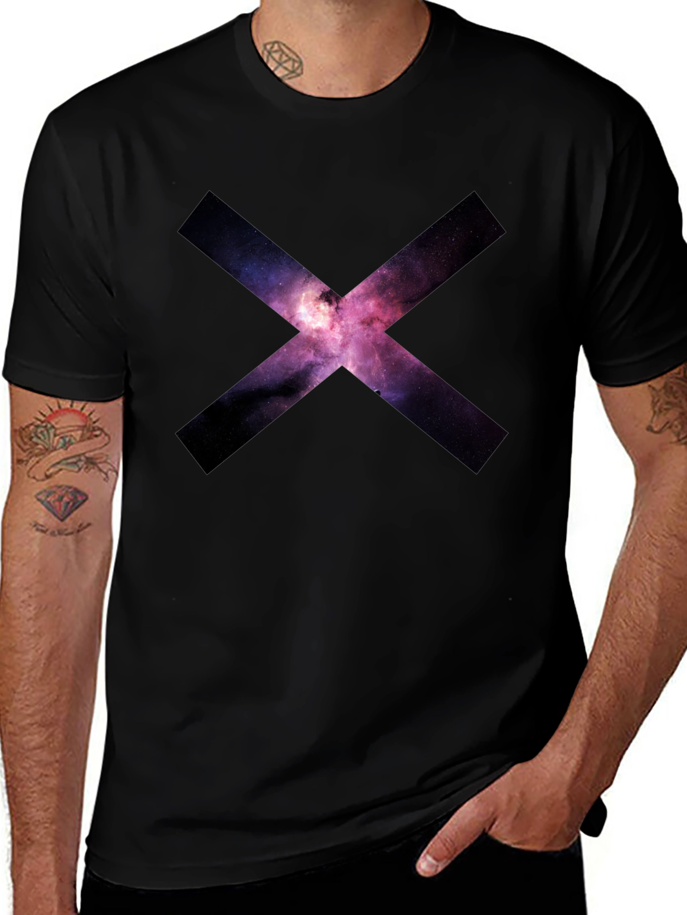 Galaxy X Graphic Black T-Shirt
