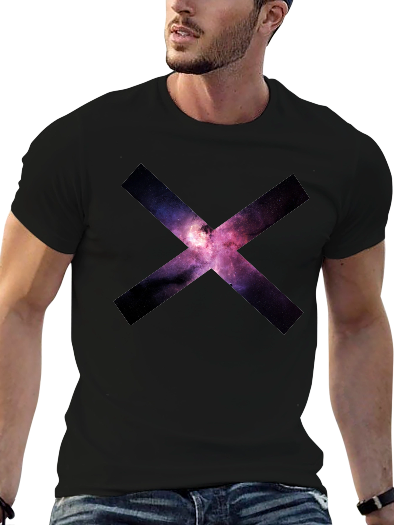 Galaxy X Graphic Black T-Shirt