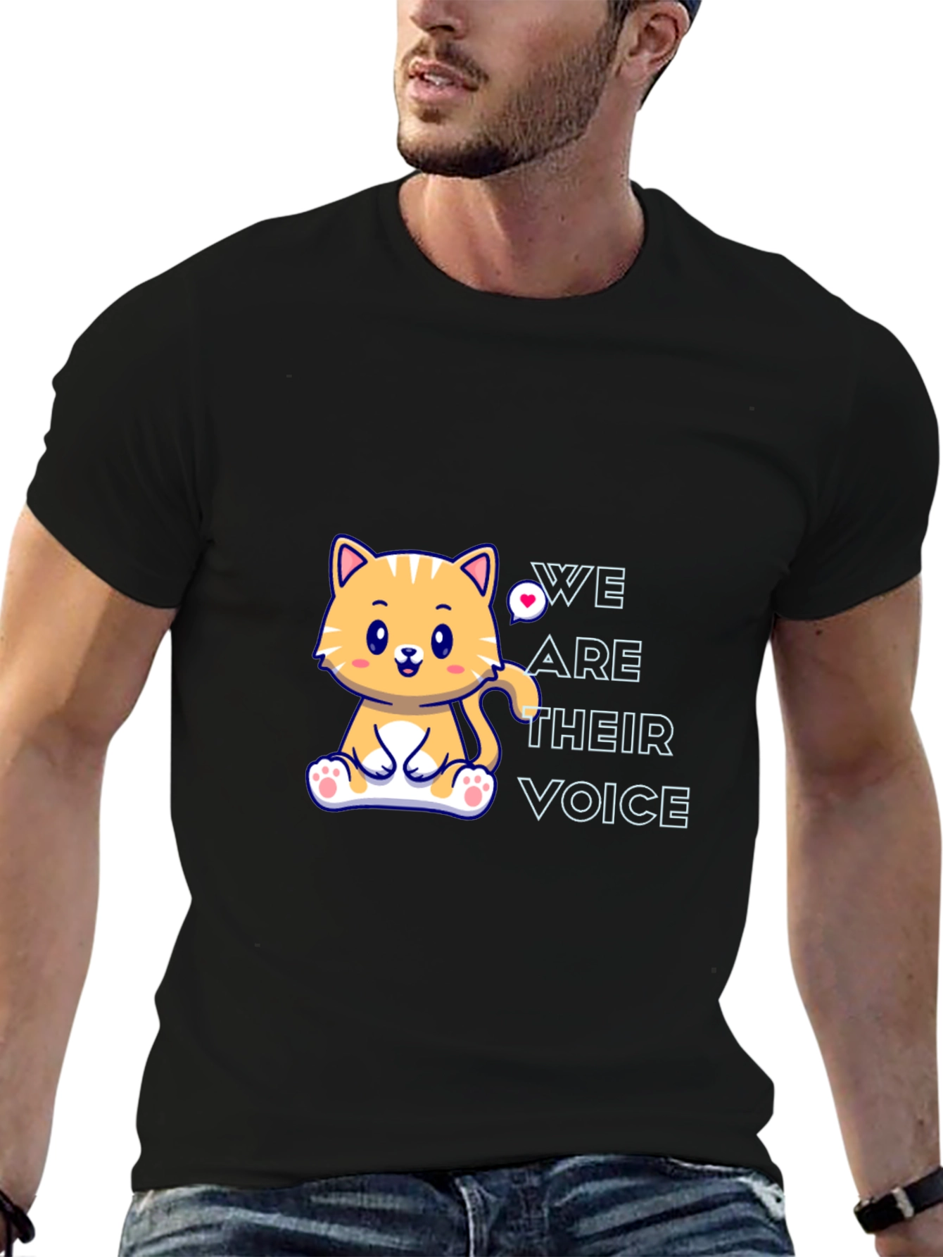 Cute Cat Graphic T-Shirt - We Are Their Voice