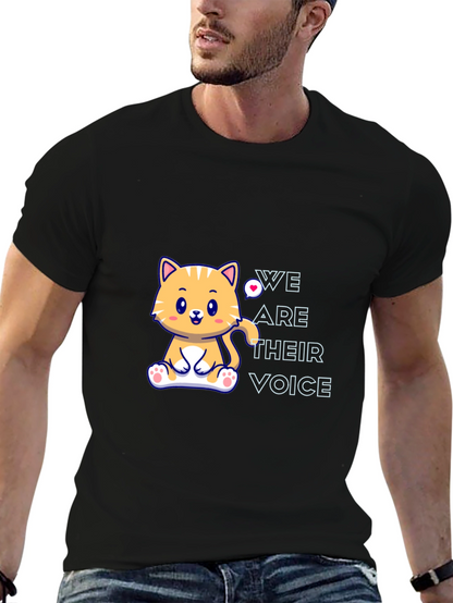 Cute Cat Graphic T-Shirt - We Are Their Voice