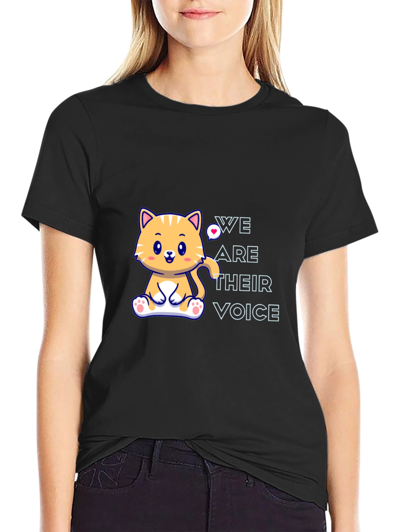 Cute Cat Graphic T-Shirt - We Are Their Voice
