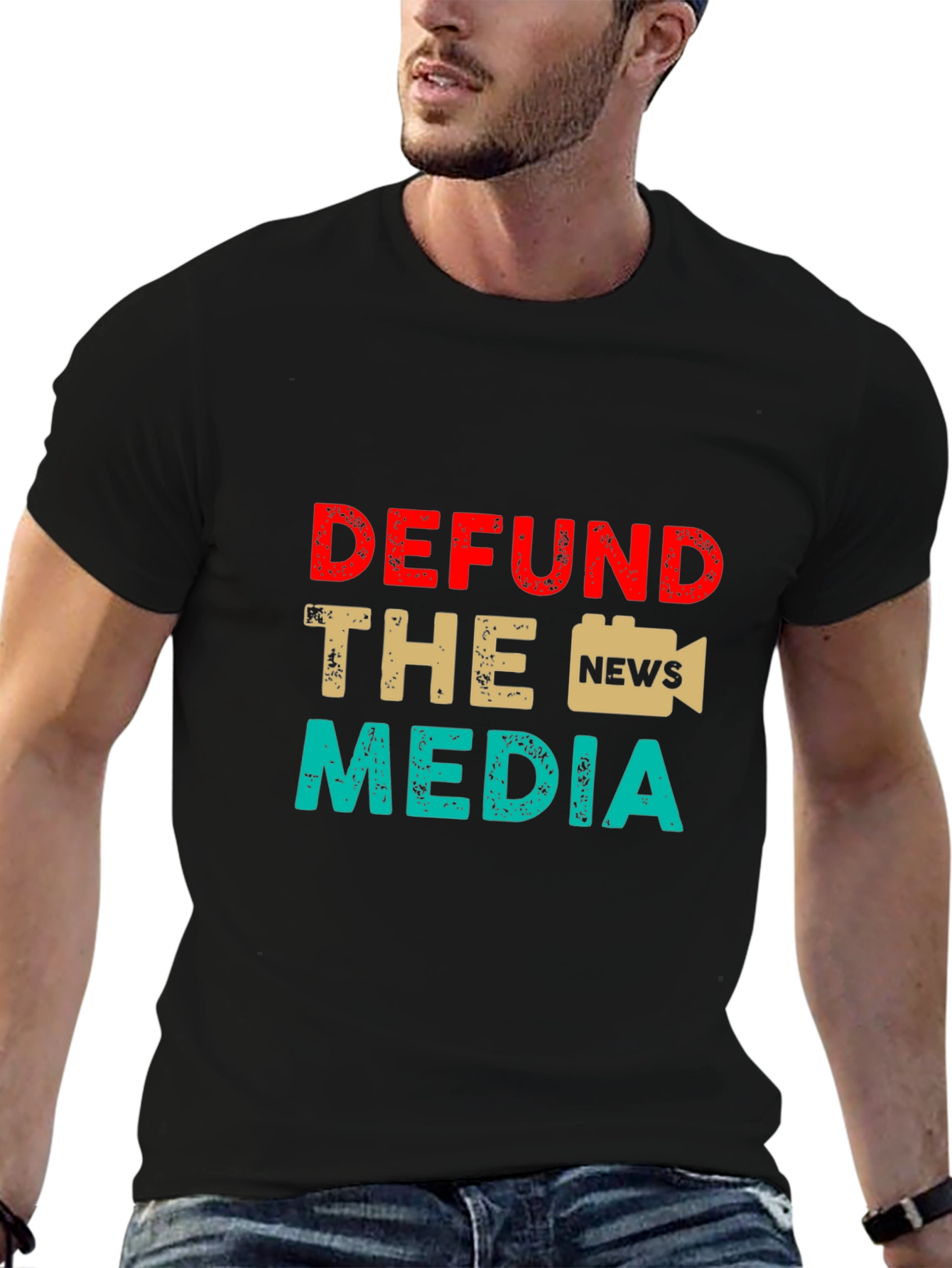 Defund The Media Graphic Tee Anti-Media T-Shirt