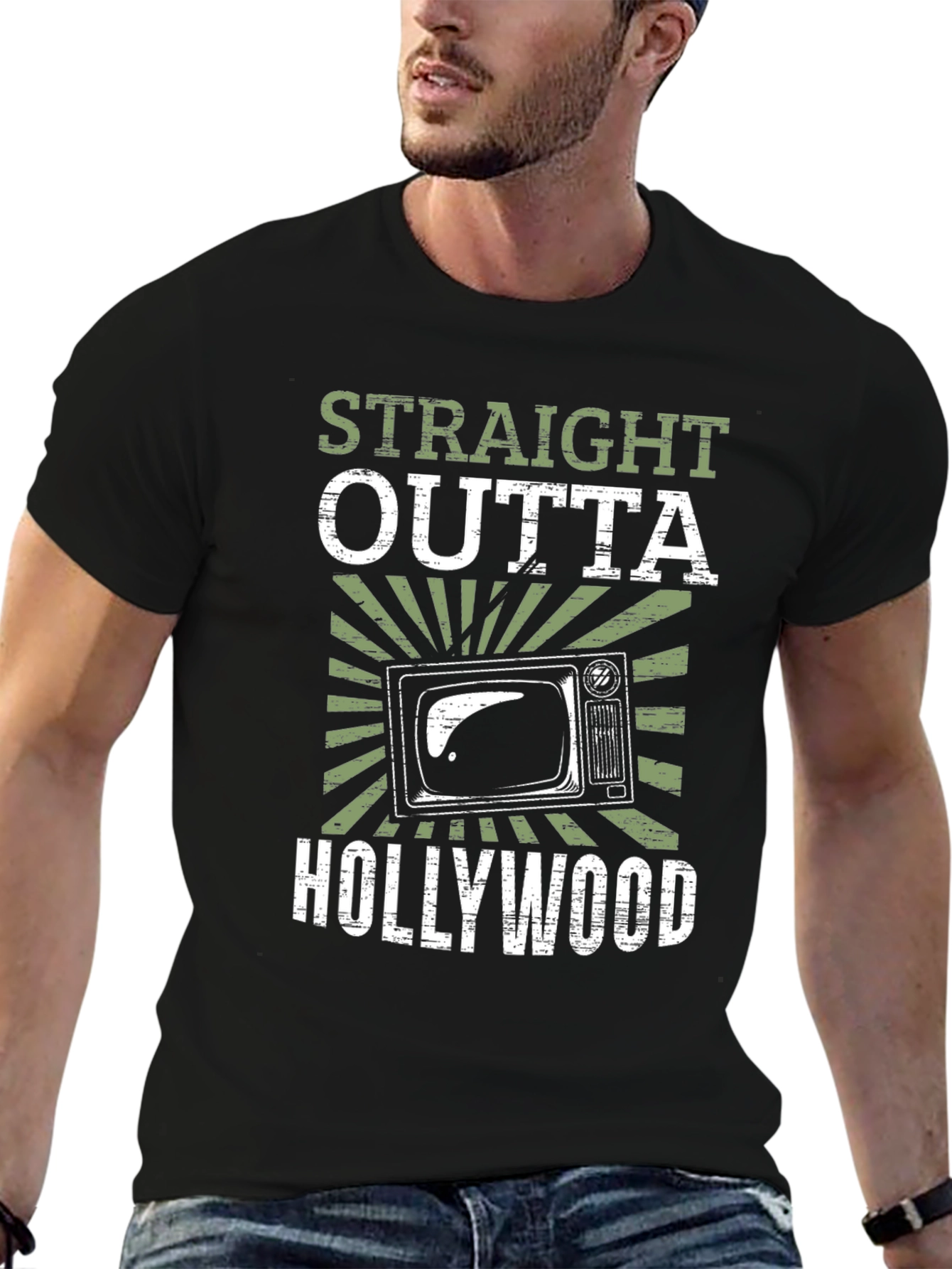 Straight Outta Hollywood Black Graphic Tee