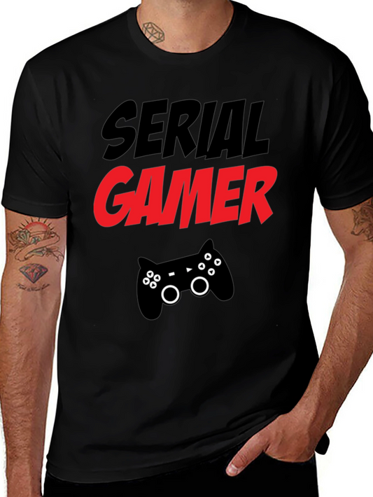 Serial Gamer T-Shirt - Black Gaming Tee
