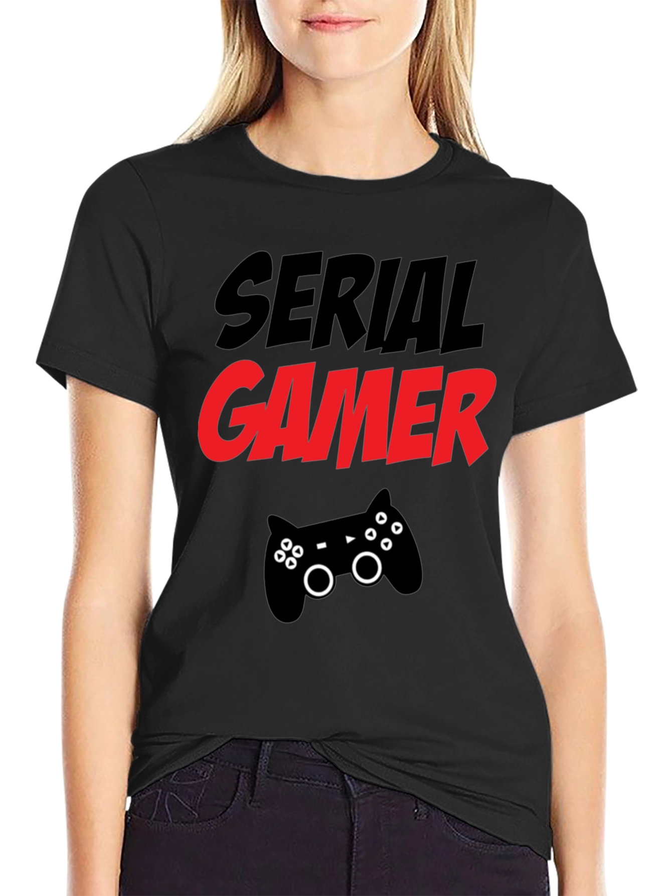 Serial Gamer T-Shirt - Black Gaming Tee