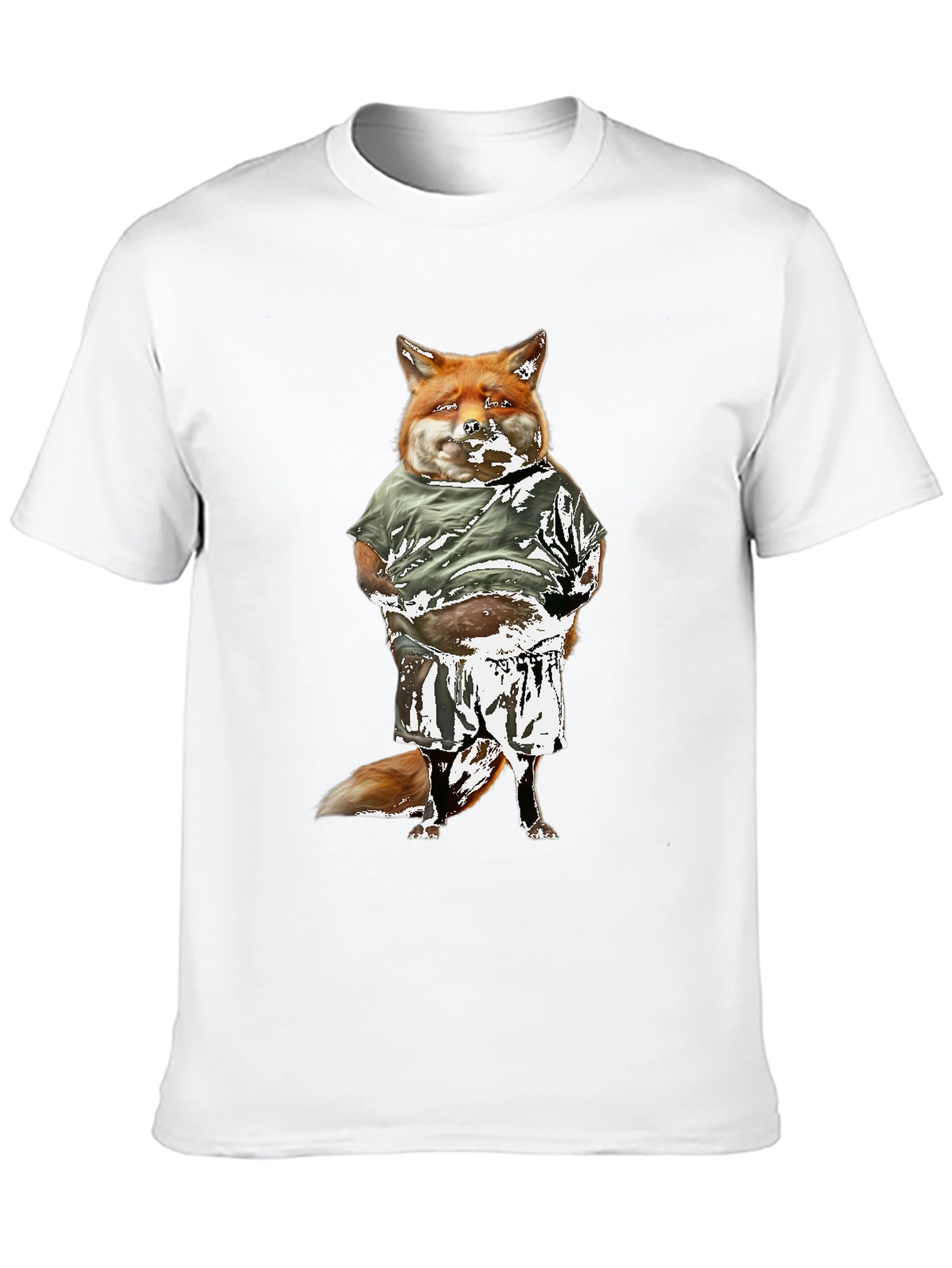 Funny Fox Graphic Tee - Black Cotton T-Shirt