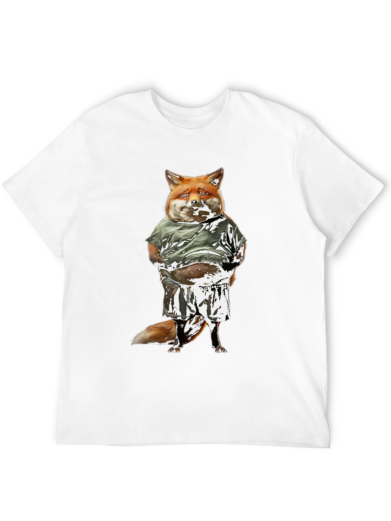 Funny Fox Graphic Tee - Black Cotton T-Shirt